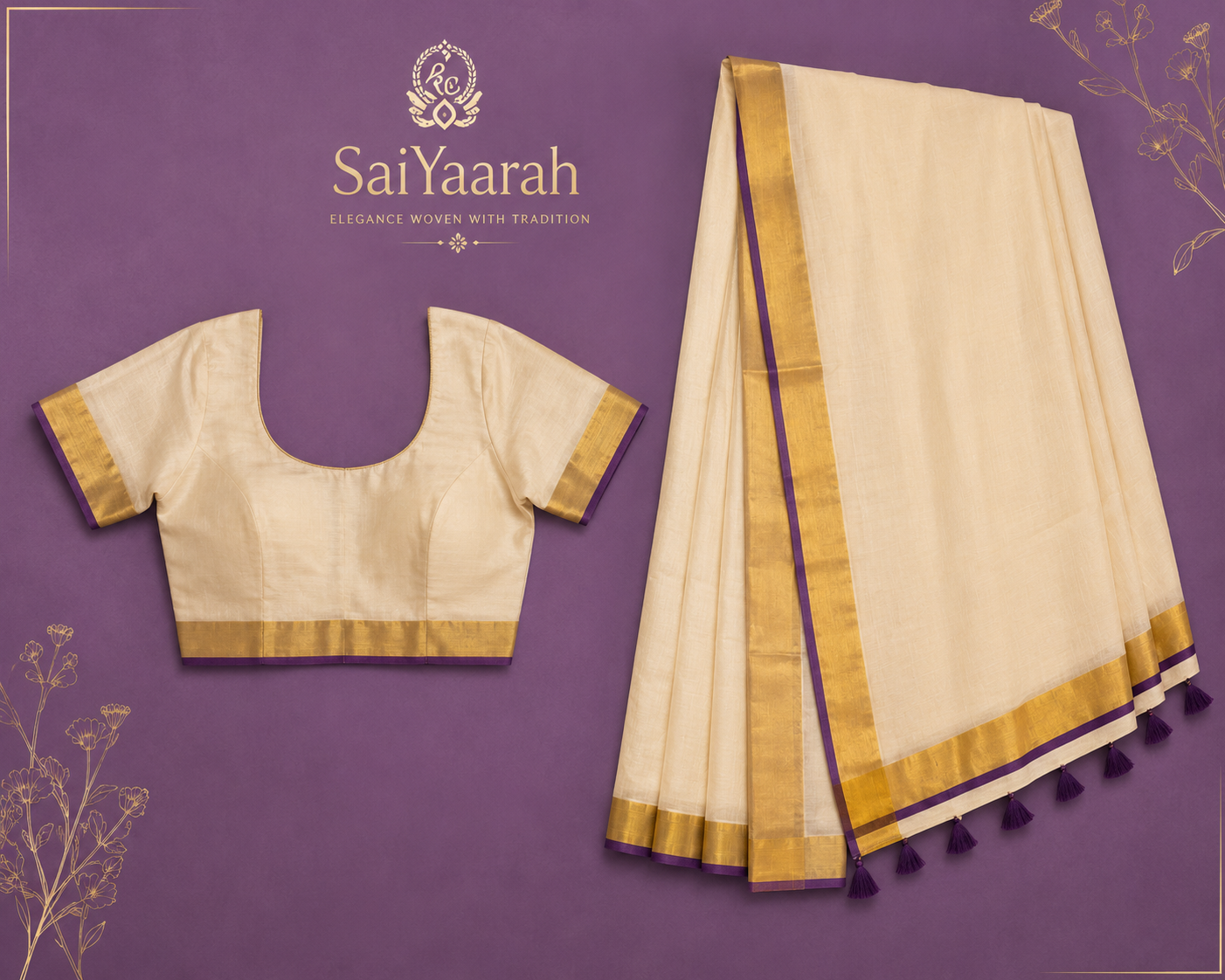 SaiYaarah  Varnika Kerala Set Saree
