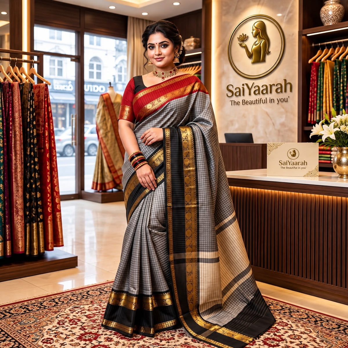 SAIYAARAH FANCY SAREE – SILKY CHECKS