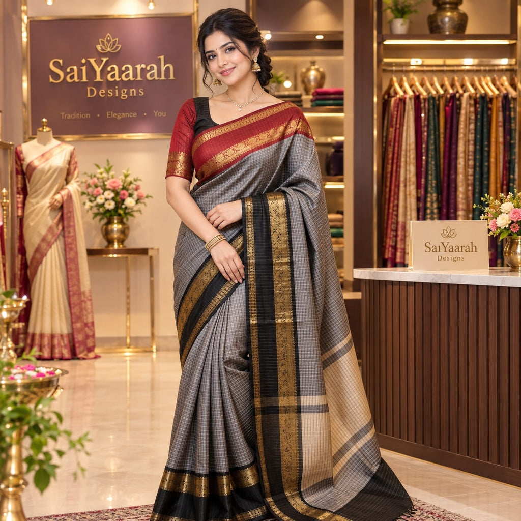 SAIYAARAH FANCY SAREE – SILKY CHECKS