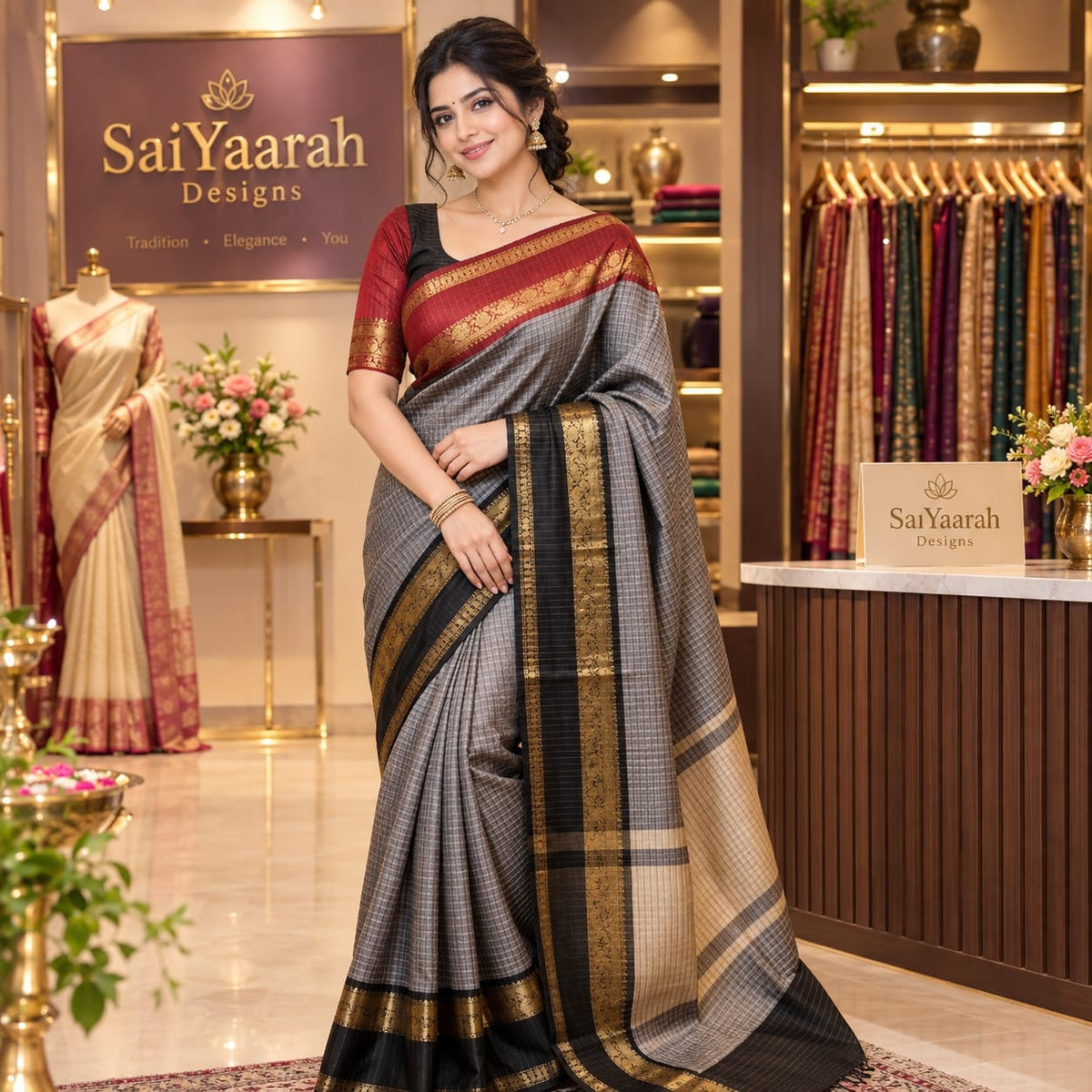 SAIYAARAH FANCY SAREE – SILKY CHECKS
