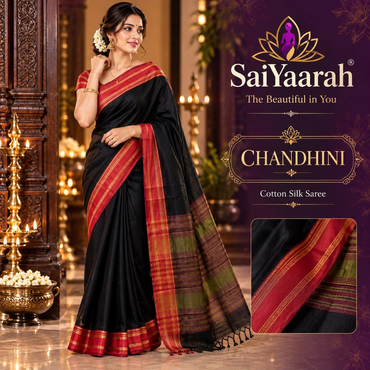 SaiYaarah Chandhni Silk Cotton Saree